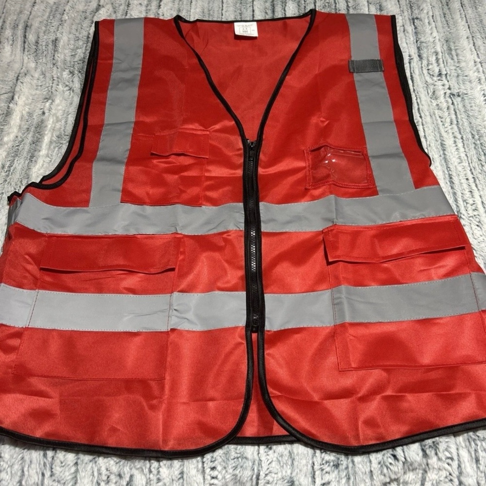 Red and Gray Safety Vest